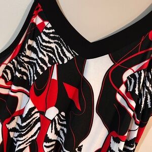 Art Gallary style red and black lycra dress
